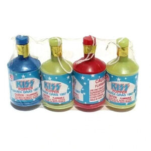 Vtg 4 Sealed RARE Kiss Band Memorabilia 1997 Topper Mardi Gras Party Poppers NOS